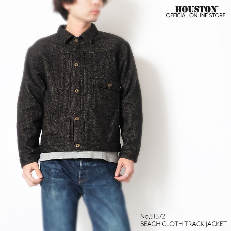 HOUSTON / ヒューストン 51572 BEACH CLOTH TRACK JACKET / ビーチクロストラックジャケット -全2色-  