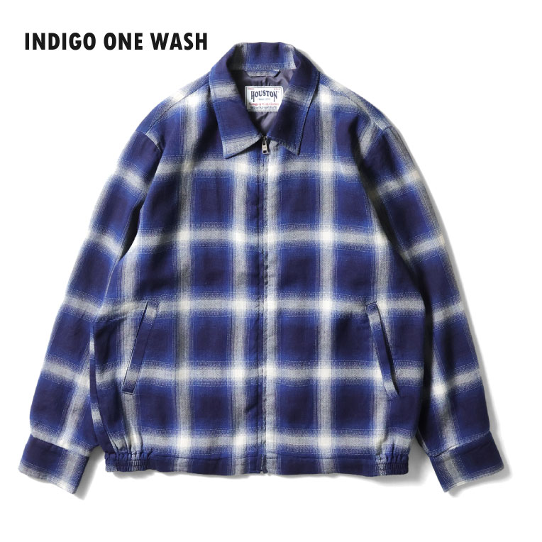 HOUSTON  / ヒューストン 51574 INDIGO OMBRE HBT JACKET / インディゴオンブレーチェックヘリンボーンツイルジャケット -全2色- 