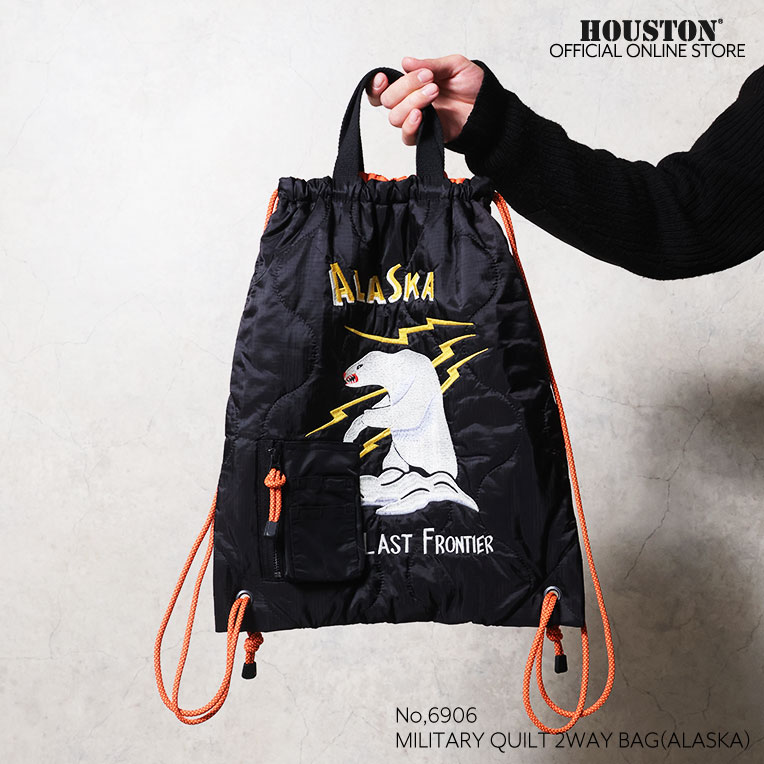 HOUSTON / ヒューストン 6906 MILITARY QUILT 2WAY BAG(ALASKA) / 刺繍キルティング2WAYバッグ(アラスカ) -全3色- 