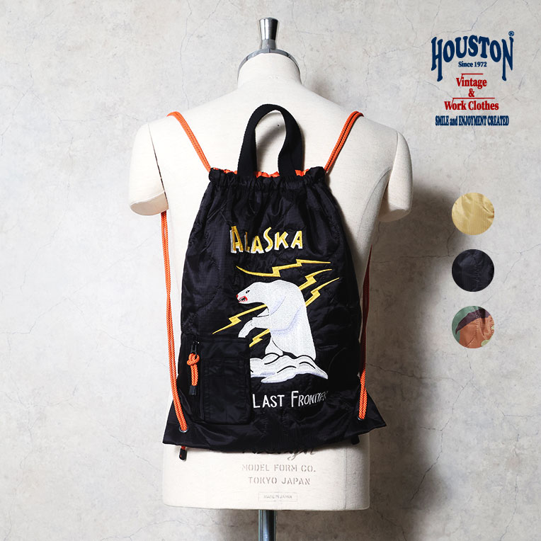 HOUSTON / ヒューストン 6906 MILITARY QUILT 2WAY BAG(ALASKA) / 刺繍キルティング2WAYバッグ(アラスカ) -全3色-