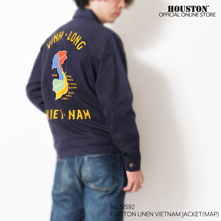 HOUSTON  / ヒューストン 51592 COTTON LINEN VIETNAM JACKET(MAP) / コットンリネンベトナムジャケット -全3色- 
