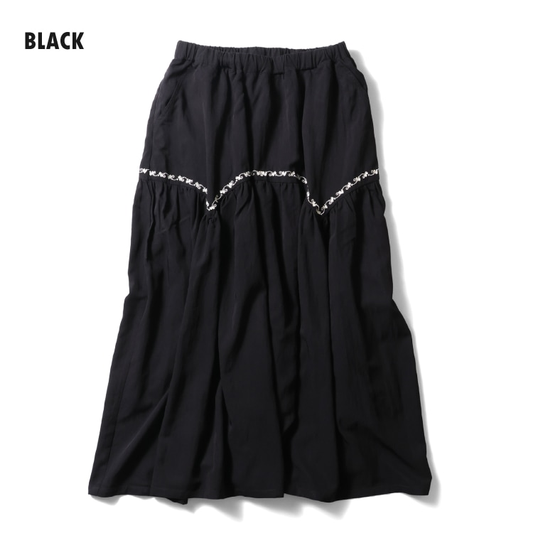 HOUSTON woman / ヒューストン ウーマン 1041W EMBROIDERY WESTERN GATHERED SKIRT / 刺繍ウェスタンギャザースカート -全3色- 