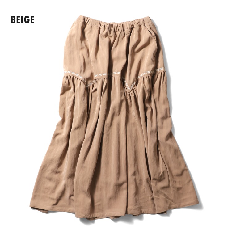 HOUSTON woman / ヒューストン ウーマン 1041W EMBROIDERY WESTERN GATHERED SKIRT / 刺繍ウェスタンギャザースカート -全3色- 