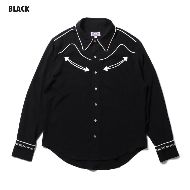 HOUSTON woman / ヒューストン ウーマン 4057W EMBROIDERY WESTERN SHIRT / 刺繍ウェスタンシャツ -全3色- 