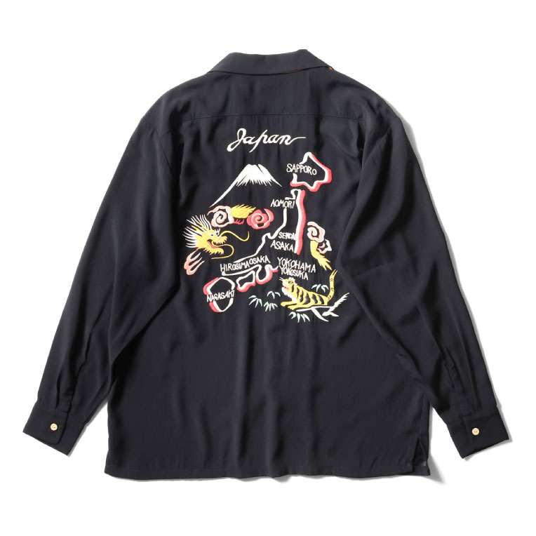 HOUSTON  / ヒューストン 41275 SOUVENIR L/S SHIRT(MAP) / スーベニア長袖シャツ -全3色- 