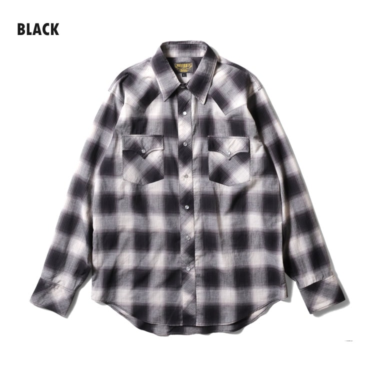 UNIVERD72 / ユニバード72 41292 OMBRE CHECK WESTERN SHIRT  / オンブレチェックウエスタンシャツ  -全4色-