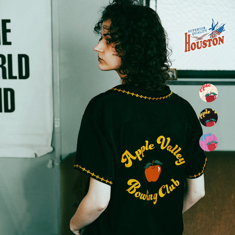 HOUSTON woman / ヒューストン ウーマン 4046W BOWLING SHIRT (APPLE) / ボウリングシャツ -全3色-