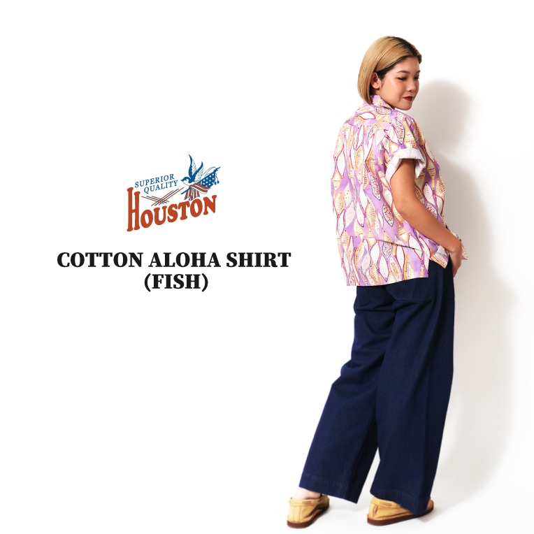 HOUSTON woman / ヒューストン ウーマン 4048W COTTON ALOHA SHIRT (FISH) / コットンアロハシャツ -全2色- 
