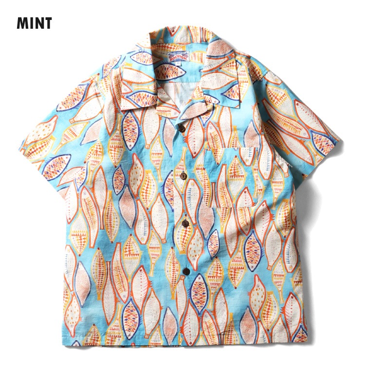 HOUSTON woman / ヒューストン ウーマン 4048W COTTON ALOHA SHIRT (FISH) / コットンアロハシャツ -全2色- 