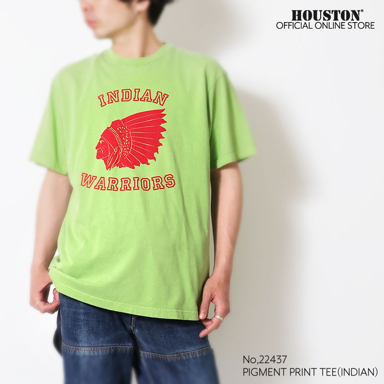 HOUSTON  / ヒューストン 22437 PIGMENT PRINT TEE(INDIAN) / ピグメントプリント半袖Tシャツ -全3色- 