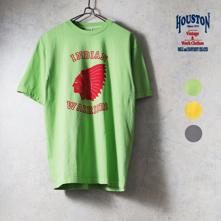HOUSTON  / ヒューストン 22437 PIGMENT PRINT TEE(INDIAN) / ピグメントプリント半袖Tシャツ -全3色- 