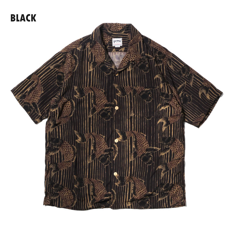 HOUSTON / ヒューストン 41296 ALOHA SHIRT (鯉) / アロハシャツ -全3色- 