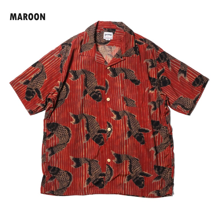 HOUSTON / ヒューストン 41296 ALOHA SHIRT (鯉) / アロハシャツ -全3色- 