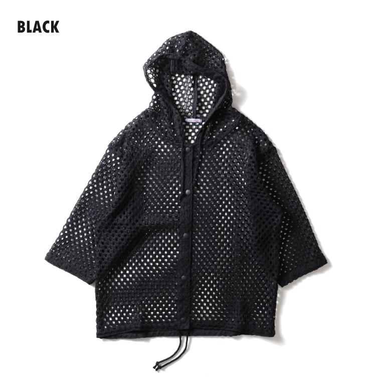 HOUSTON woman / ヒューストン ウーマン 2047W BIG MESH 3/4 SLEEVE MOSQUITO HOODIE / ビッグメッシュ七分袖モスキートフーディ -全3色- 
