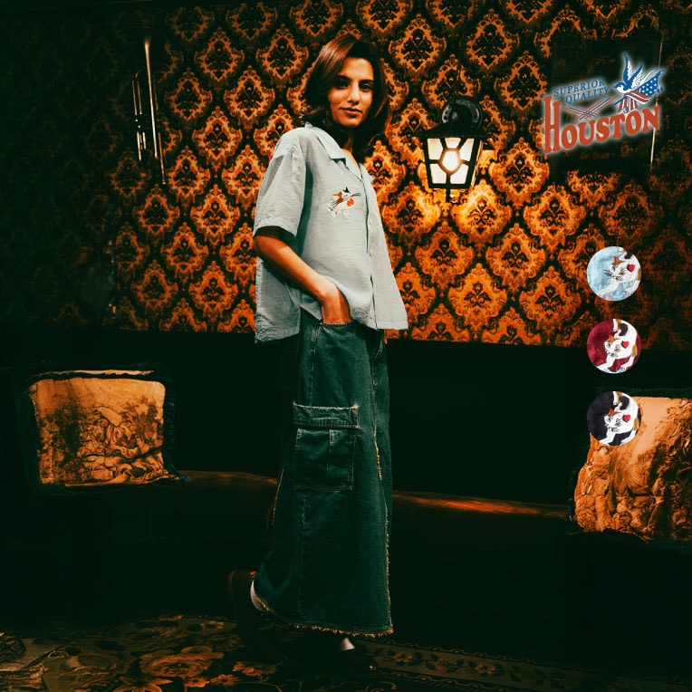 HOUSTON woman / ヒューストン ウーマン 4058W SHEER SOUVENIR SHIRT (JAPAN) / シアースーベニアシャツ -全3色- 