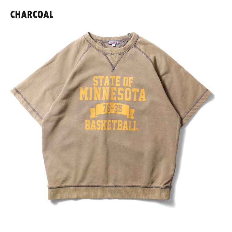 HOUSTON woman / ヒューストン ウーマン 2041W PIGMENT PRINT S/S SWEAT (MINNESOTA) / ピグメントプリントスウェット -全3色- 