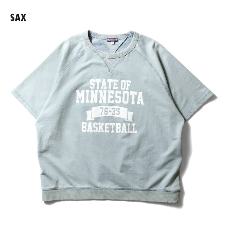 HOUSTON woman / ヒューストン ウーマン 2041W PIGMENT PRINT S/S SWEAT (MINNESOTA) / ピグメントプリントスウェット -全3色- 