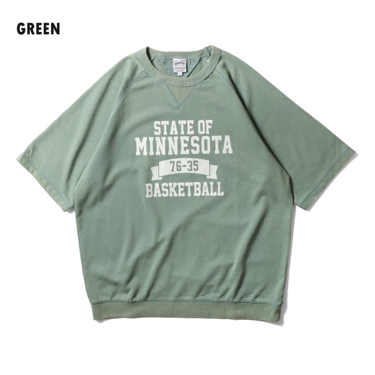 HOUSTON  / ヒューストン 22388 POWDER WASH S/S SWEAT(MINNESOTA) / パウダーウォッシュ半袖スウェット -全3色- 