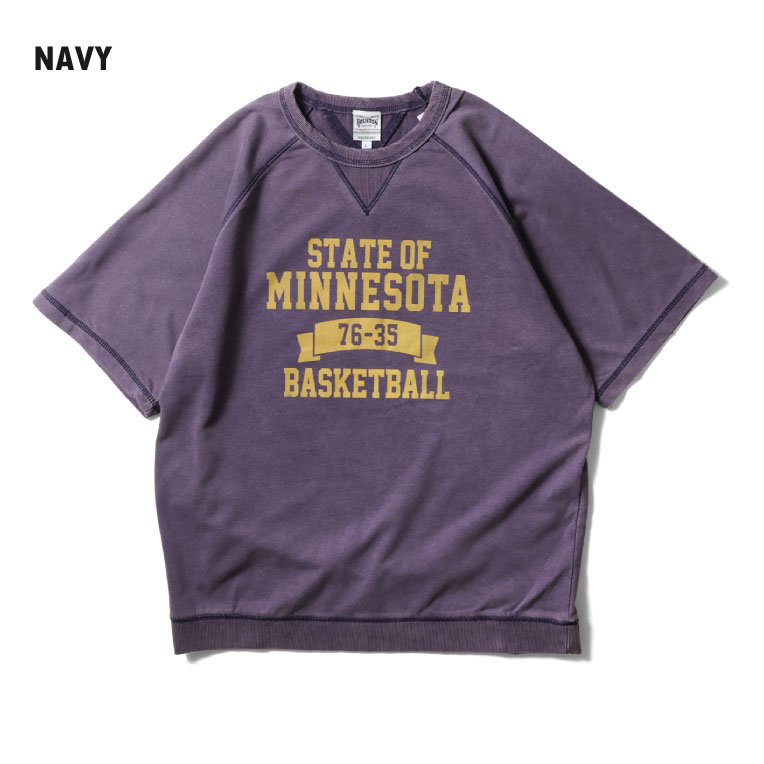 HOUSTON  / ヒューストン 22388 POWDER WASH S/S SWEAT(MINNESOTA) / パウダーウォッシュ半袖スウェット -全3色- 