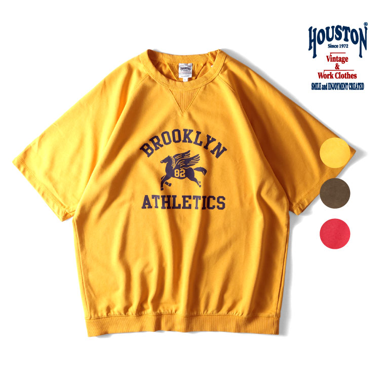 HOUSTON  / ヒューストン 22389 POWDER WASH S/S SWEAT(BROOKLYN) / パウダーウォッシュ半袖スウェット -全3色-