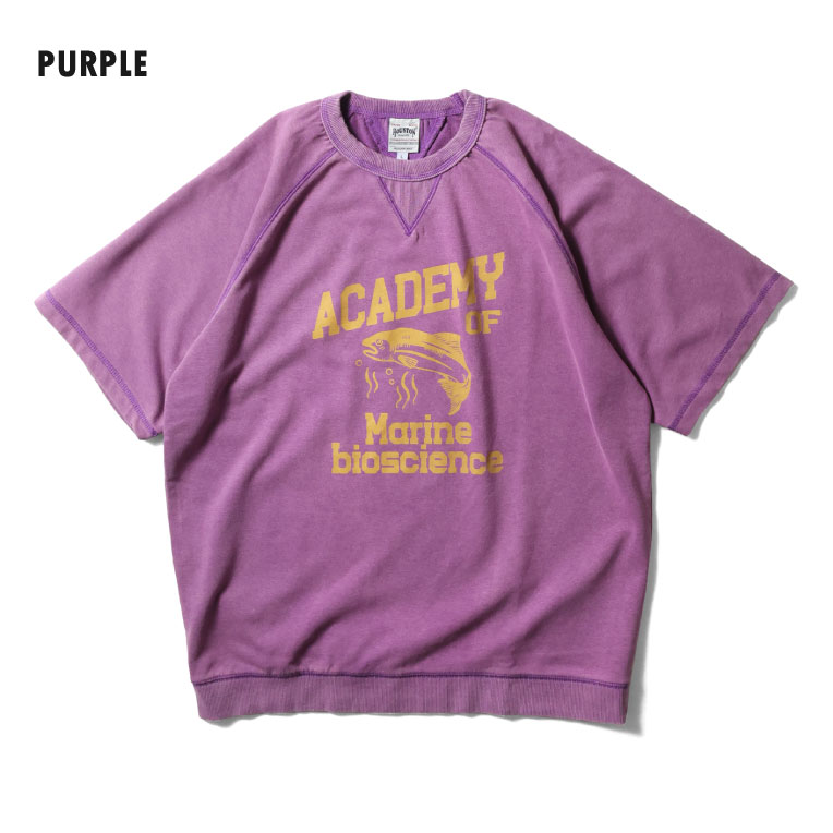 HOUSTON  / ヒューストン 22390 POWDER WASH S/S SWEAT(ACADEMY) / パウダーウォッシュ半袖スウェット -全3色- 