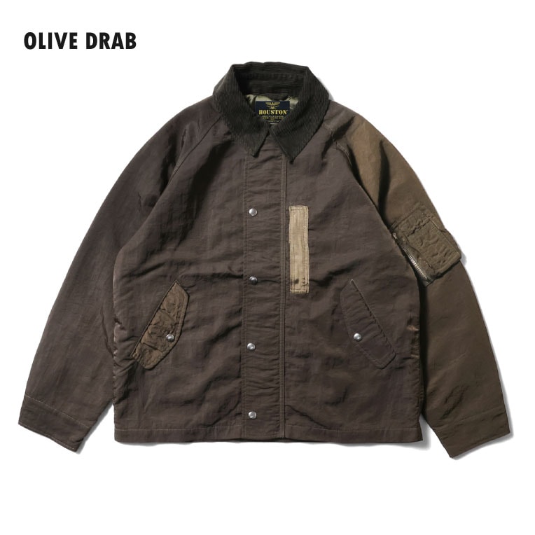 HOUSTON  / ヒューストン 51599 GARMENT DYE NYLON HUNTING JACKET / ガーメントダイナイロンハンティングジャケット -全3色- 