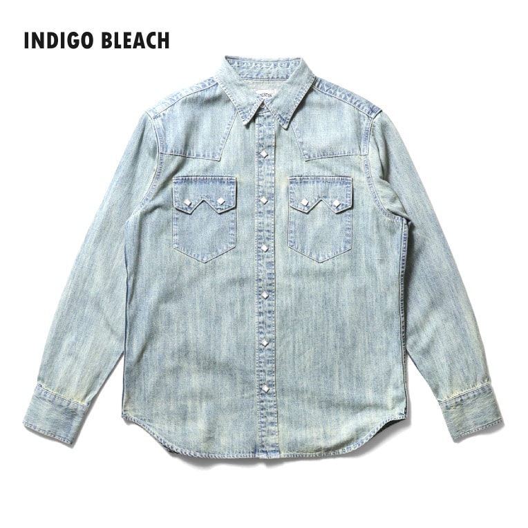 HOUSTON  / ヒューストン 41283 SLUB DENIM WESTERN SHIRT / スラブデニムウエスタンシャツ -全3色- 