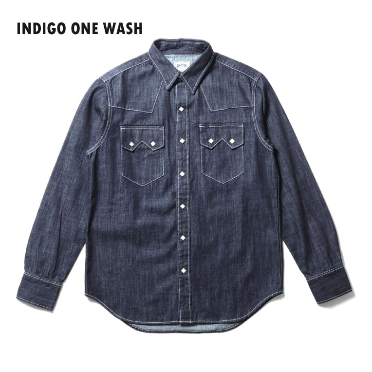 HOUSTON  / ヒューストン 41283 SLUB DENIM WESTERN SHIRT / スラブデニムウエスタンシャツ -全3色- 