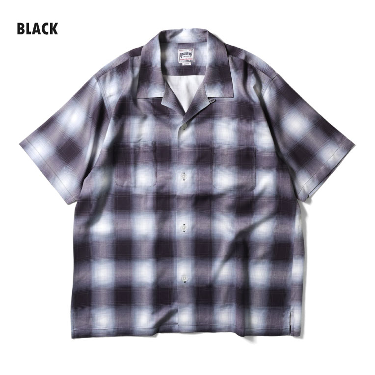 HOUSTON  / ヒューストン 41285 OMBRE CHECK S/S SHIRT / オンブレーチェック半袖シャツ -全7色- 