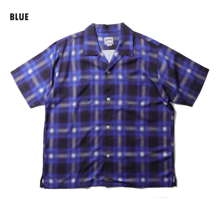 HOUSTON  / ヒューストン 41285 OMBRE CHECK S/S SHIRT / オンブレーチェック半袖シャツ -全7色- 