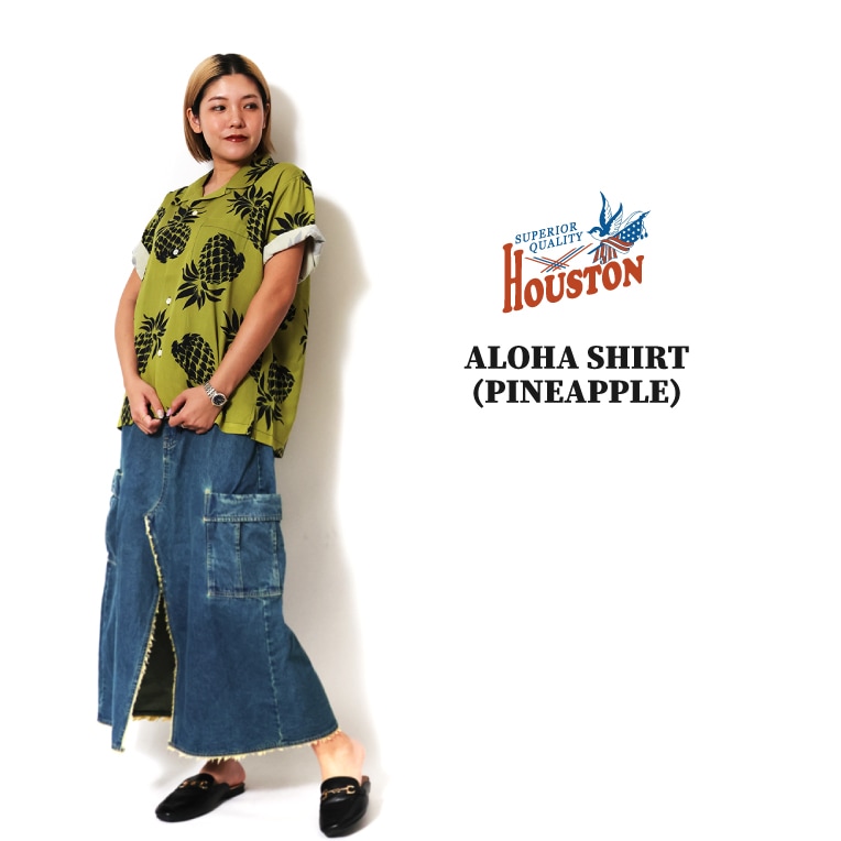 HOUSTON woman / ヒューストン ウーマン 4055W ALOHA SHIRT (PINEAPPLE) / アロハシャツ -全6色- 