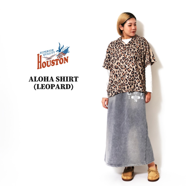 HOUSTON woman / ヒューストン ウーマン 4056W ALOHA SHIRT (LEOPARD) / アロハシャツ -全6色- 