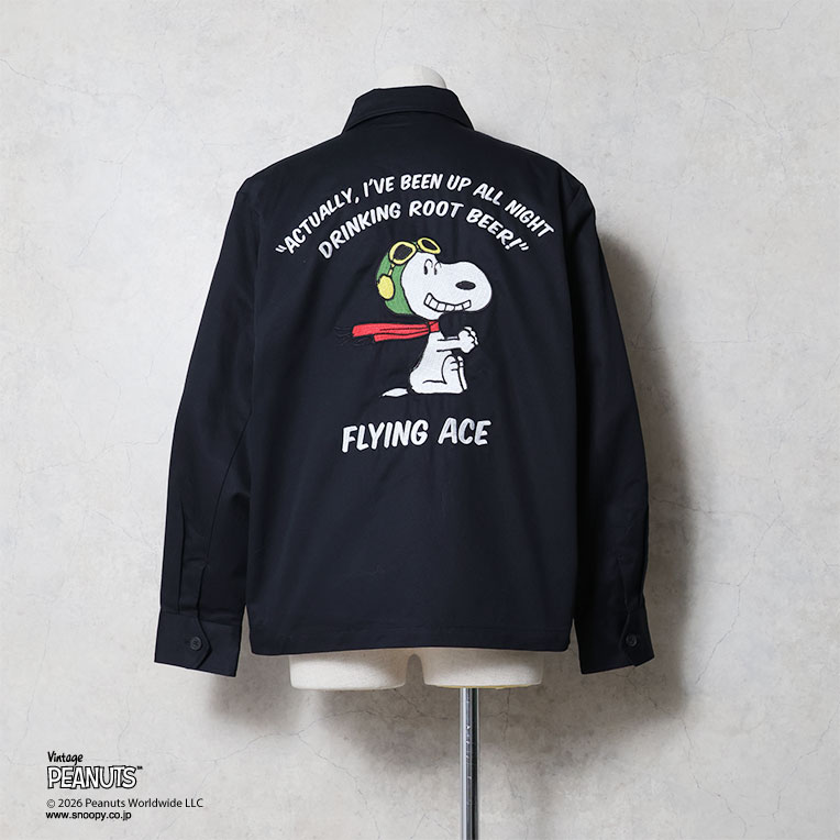 HOUSTON  / ヒューストン 51607 HOUSTON×PEANUTS EMB VIETNAM JACKET(FLYING ACE) / 刺繍ベトナムジャケット(フライングエース) -全2色- 