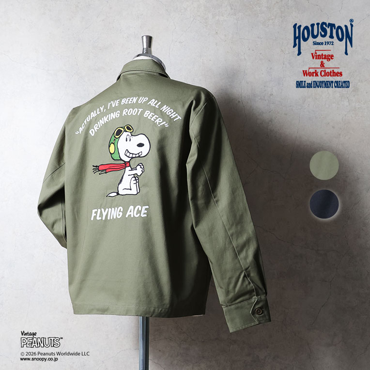 HOUSTON  / ヒューストン 51607 HOUSTON×PEANUTS EMB VIETNAM JACKET(FLYING ACE) / 刺繍ベトナムジャケット(フライングエース) -全2色- 
