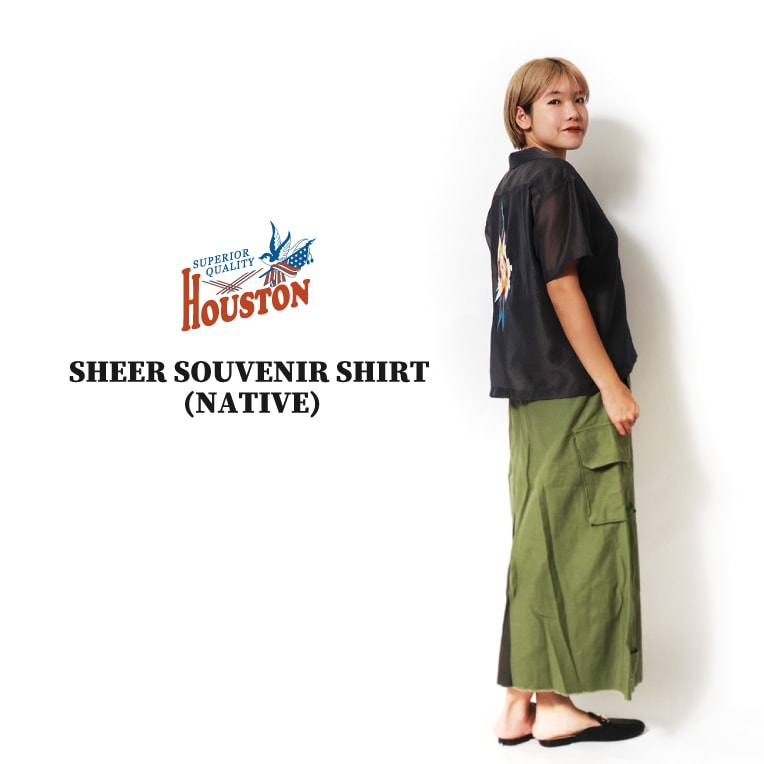 HOUSTON woman / ヒューストン ウーマン 4059W SHEER SOUVENIR SHIRT (NATIVE) / シアースーベニアシャツ -全3色- 