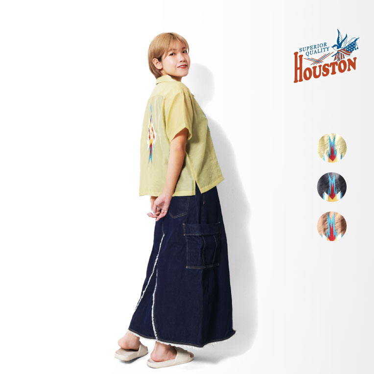 HOUSTON woman / ヒューストン ウーマン 4059W SHEER SOUVENIR SHIRT (NATIVE) / シアースーベニアシャツ -全3色- 