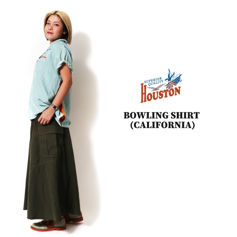 HOUSTON woman / ヒューストン ウーマン 4047W BOWLING SHIRT (CALIFORNIA) / ボウリングシャツ -全3色- 