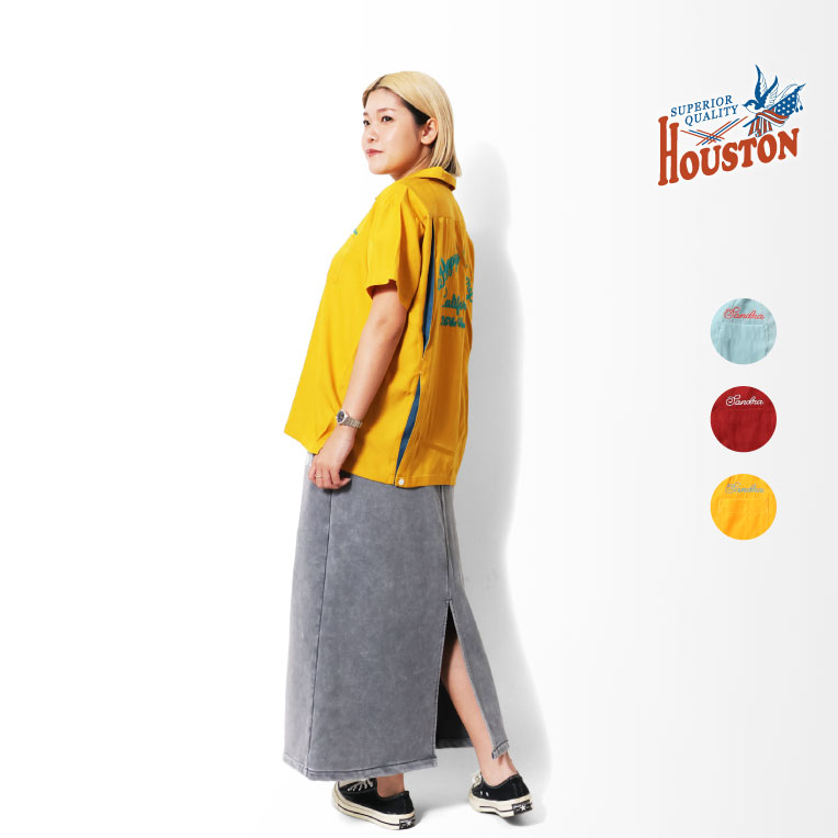 HOUSTON woman / ヒューストン ウーマン 4047W BOWLING SHIRT (CALIFORNIA) / ボウリングシャツ -全3色- 