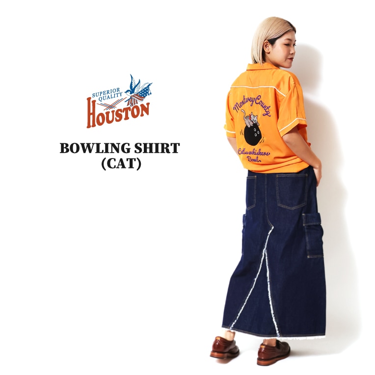 HOUSTON woman / ヒューストン ウーマン 4045W BOWLING SHIRT (CAT) / ボウリングシャツ -全3色- 