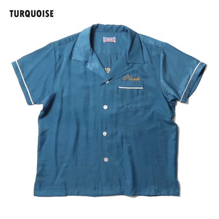 HOUSTON woman / ヒューストン ウーマン 4045W BOWLING SHIRT (CAT) / ボウリングシャツ -全3色- 