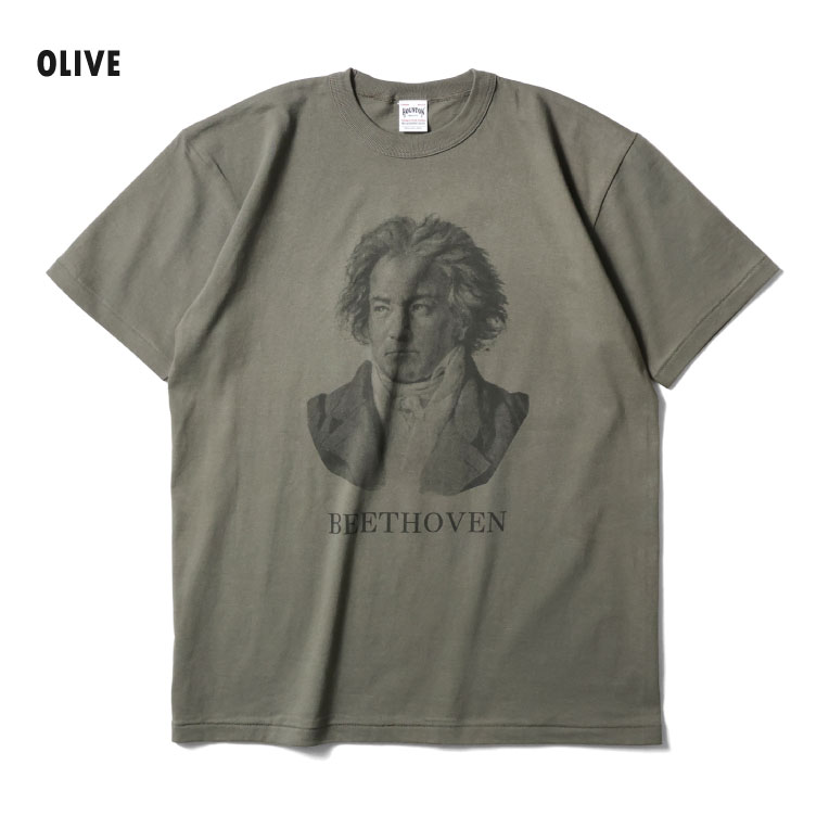 HOUSTON  / ヒューストン 22417 HIGH MESH PRINT TEE(BEETHOVEN) / ハイメッシュプリント半袖Tシャツ -全3色- 