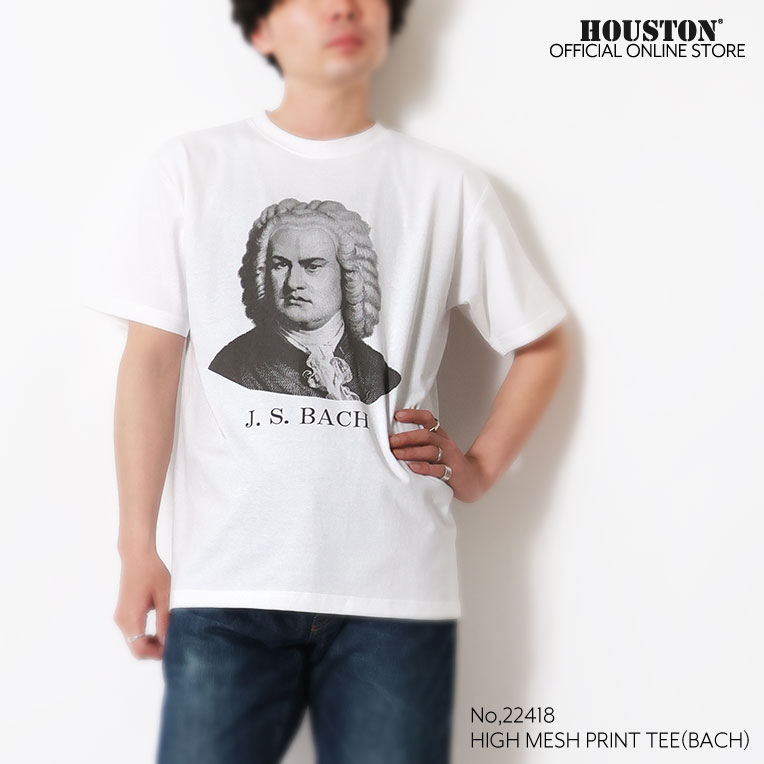 HOUSTON  / ヒューストン 22418 HIGH MESH PRINT TEE(BACH) / ハイメッシュプリント半袖Tシャツ -全3色- 