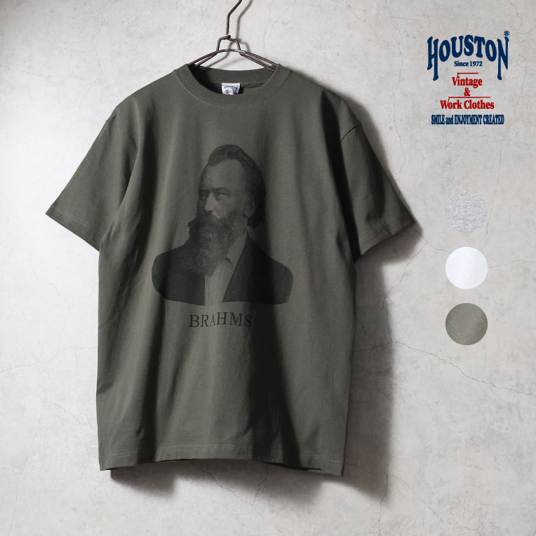 HOUSTON  / ヒューストン 22419 HIGH MESH PRINT TEE(BRAHAMS) / ハイメッシュプリント半袖Tシャツ -全3色- 