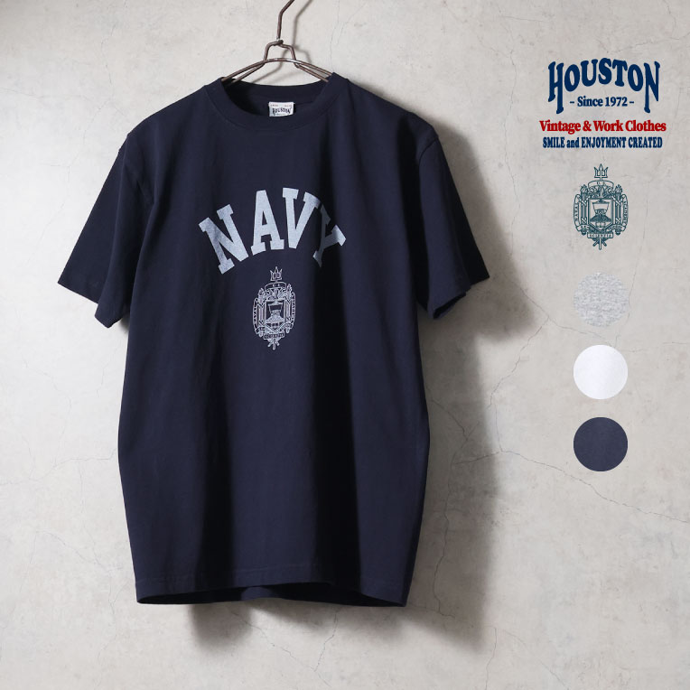 HOUSTON  / ヒューストン 22421 ×U.S. NAVY PRINT TEE / プリント半袖Tシャツ -全3色- 