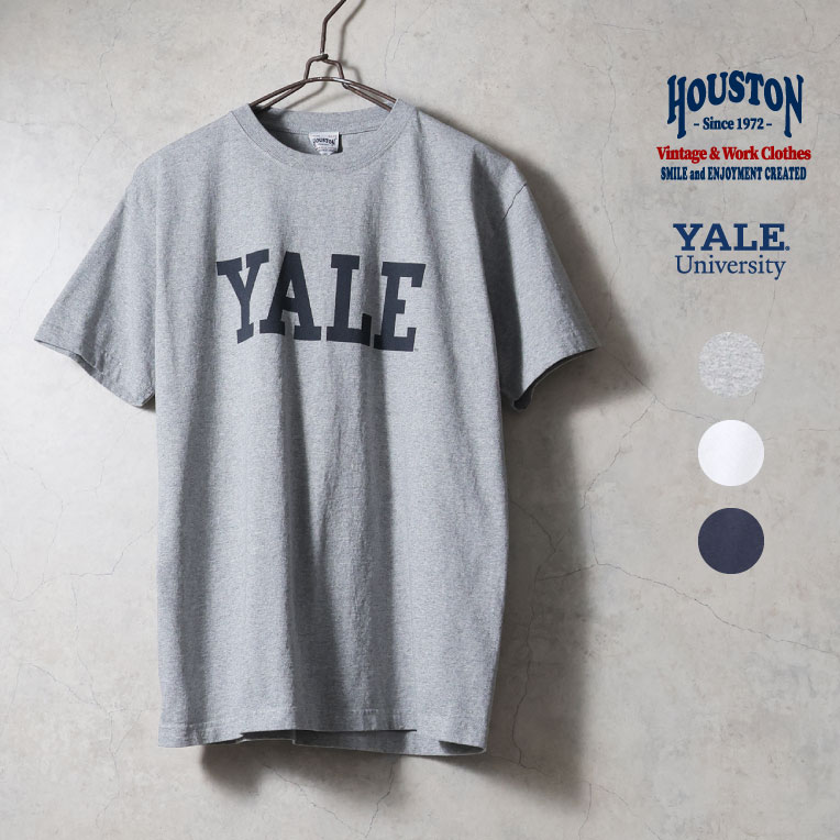 HOUSTON  / ヒューストン 22422 ×YALE PRINT TEE / プリント半袖Tシャツ -全3色- 