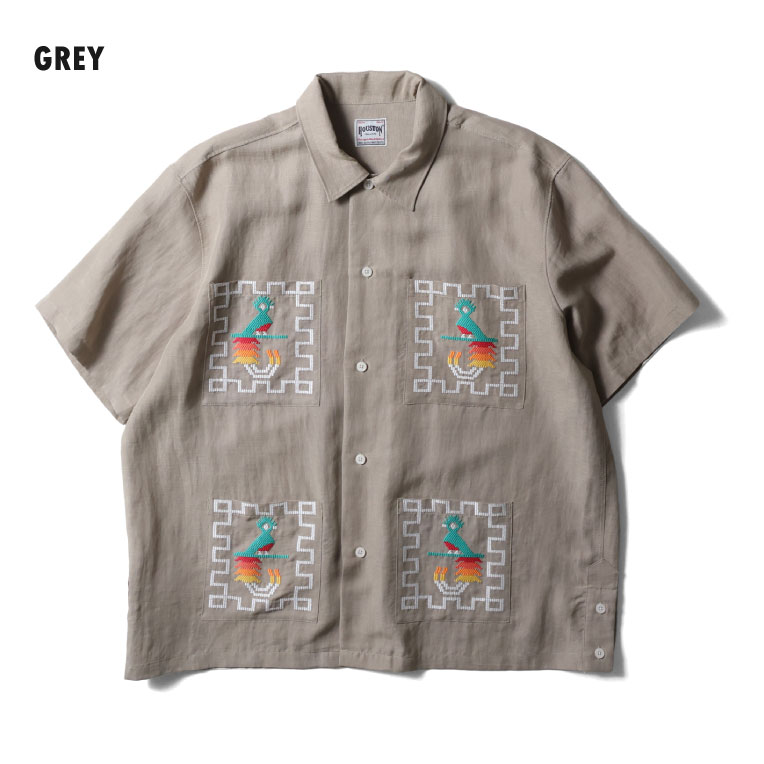 HOUSTON / ヒューストン 41332 LINEN GUATEMALA SHIRT / リネングアテマラシャツ -全3色- 