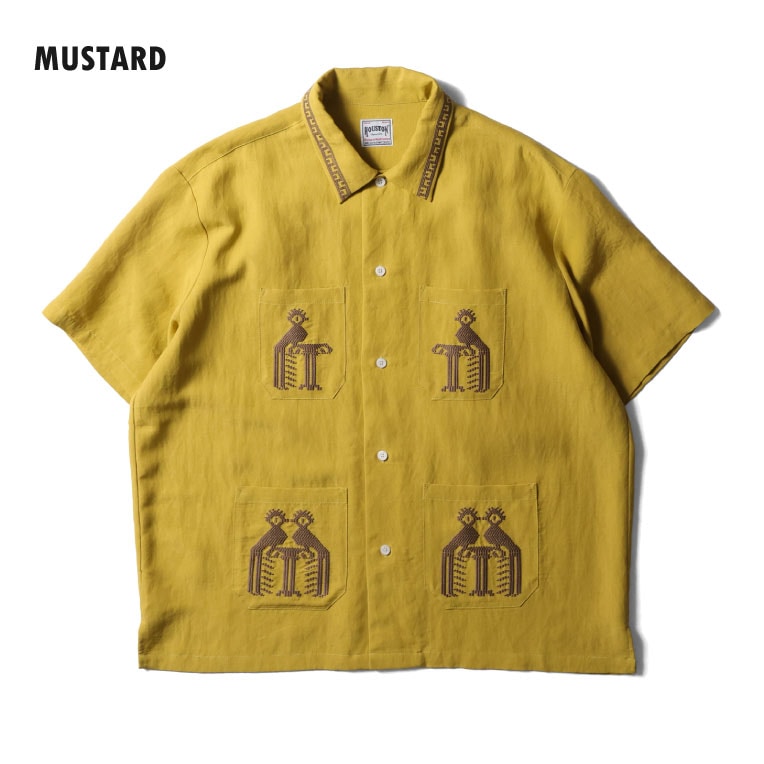 HOUSTON / ヒューストン 41333 LINEN GUATEMALA SHIRT / リネングアテマラシャツ -全3色- 