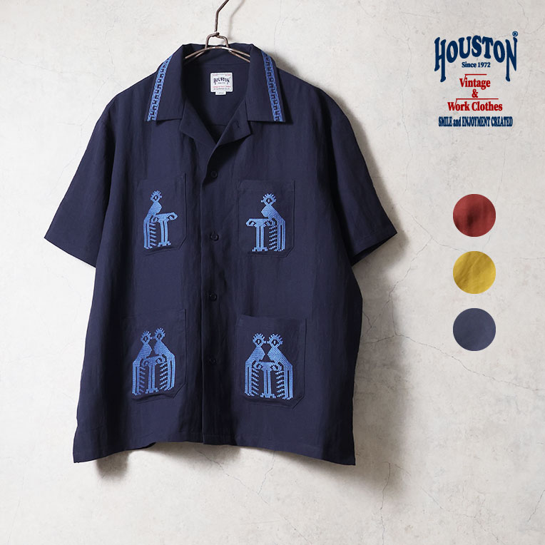 HOUSTON / ヒューストン 41333 LINEN GUATEMALA SHIRT / リネングアテマラシャツ -全3色- 