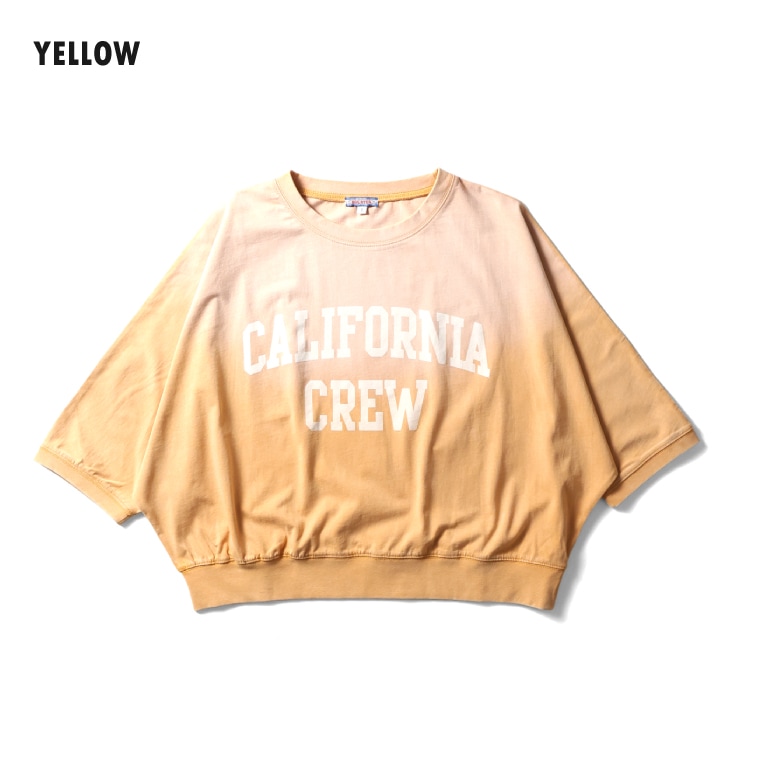 HOUSTON woman / ヒューストン ウーマン 2042W FADE PULLOVER 3/4 SLEEVE / フェード加工7分袖ドルマンプルオーバー -全4色- 