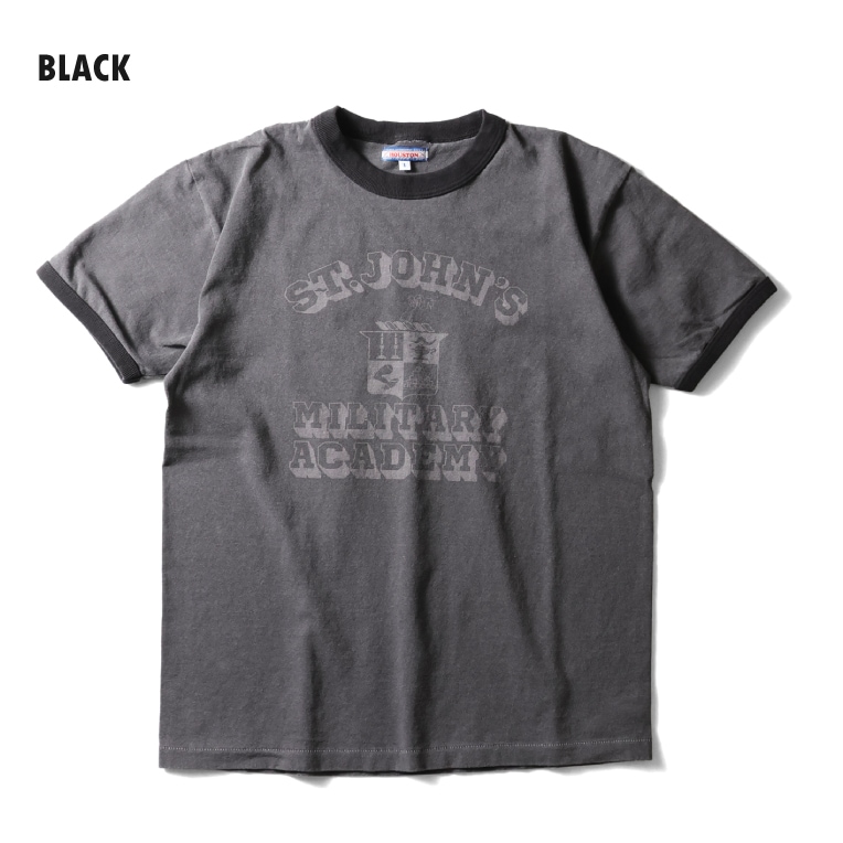 HOUSTON woman / ヒューストン ウーマン 2053W PIGMENT PRINT RINGER TEE (MILITARY ACADEMY) / ピグメントプリントリンガーTEE -全3色-